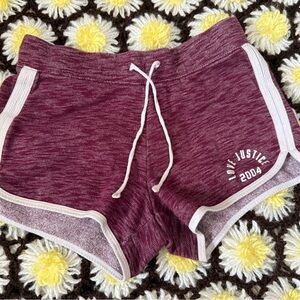 Justice Women's Burgundy Athletic Shorts